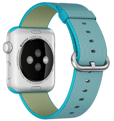 Curea iUni compatibila cu Apple Watch 1/2/3/4/5/6/7, 40mm, Nylon, Woven Strap, Electric Blue