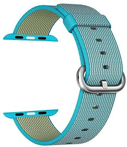 Curea iUni compatibila cu Apple Watch 1/2/3/4/5/6/7, 44mm, Nylon, Woven Strap, Electric Blue